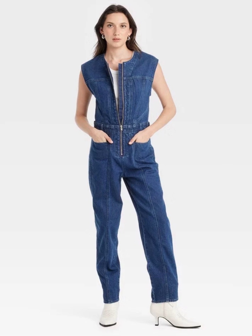 UNIVERSAL THREAD Denim Utility Jumpsuit Women’s 14 Boho Western Cowgirl
